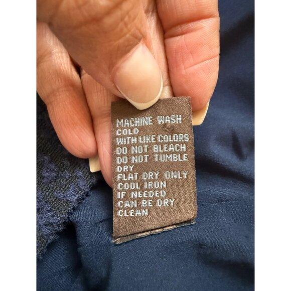 J.McLaughlin Navy Textured Button-Up Jacket 3/4 Sleeve Women’s Outerwear Cotton - Picture 7 of 10